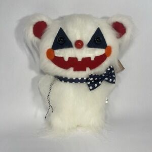 Dr. Frankenbecky Furry White Creepy Circus Clown Bear Harlequin Plush Vaudeville